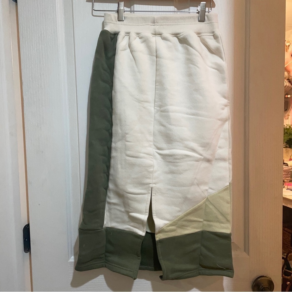 DAILY Practice By Anthropologie Color Blocked Midi Skirt Nwt New Size Xs Green - Picture 8 of 8